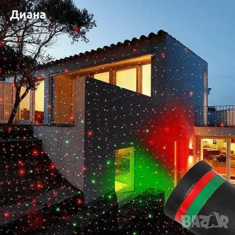 Водоустойчив цветен лазер с регулируем ъгъл на прожекция - екологичен и енергоспестяващ за външна и , снимка 1