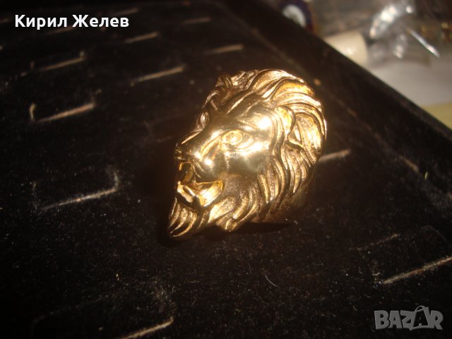 ПОЗЛАТЕН ПРЪСТЕН ЛЪВСКА ГЛАВА ГРИВА НЕРЪЖДАЕМА БЛАГОРОДНА СТОМАНА НОВ РЯДЪК МОДЕЛ 25033, снимка 9 - Пръстени - 34424280