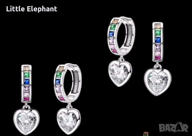 Pre order Сребърни висящи обеци сърца,multicolours",колекция"Hearts",Англия/нови