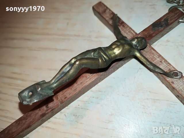 дървен кръст с христос и ланец-1.2метра, снимка 6 - Колекции - 29266925