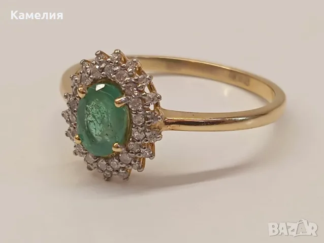 Руско злато. Пръстен с брилианти , снимка 8 - Пръстени - 55831716