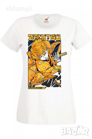 Дамска тениска Demon Slayer Zenitsu Agatsuma,Анимация,игра,Празник,Повод., снимка 2 - Тениски - 38058777