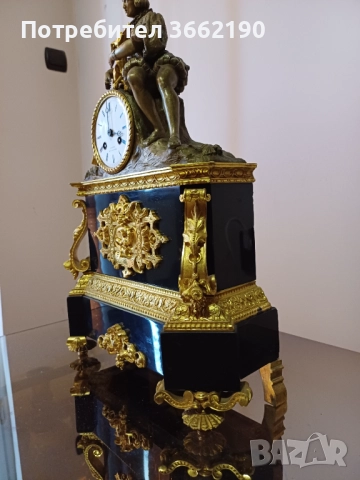 Бронзов каминен часовник , снимка 3 - Декорация за дома - 52585619