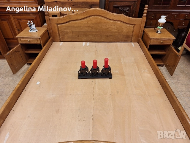 К - т спалня и две нощни шкафчета дъб масив , снимка 8 - Спални и легла - 52712318