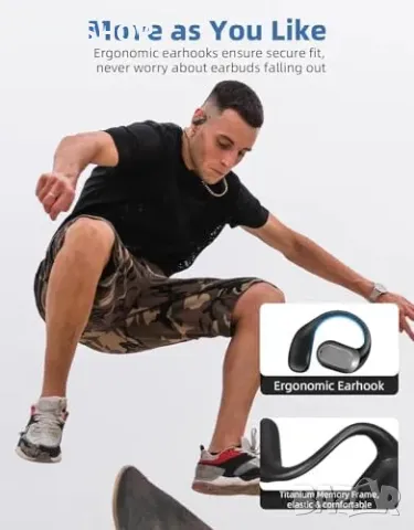 Нови Спортни слушалки с отворен дизайн и водоустойчива конструкция, снимка 4 - Bluetooth слушалки - 49444248