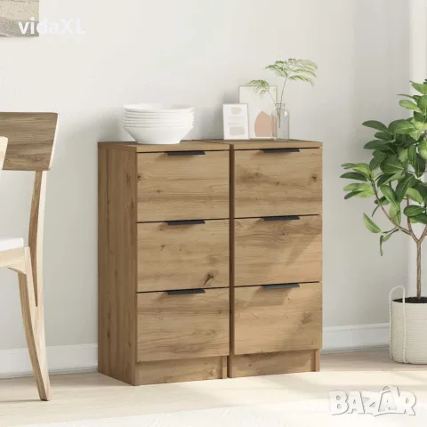 vidaXL Шкафове 2 бр. дъб Artisan 30x30x70 cm Инженерна дървесина, снимка 3 - Бюфети - 56148348