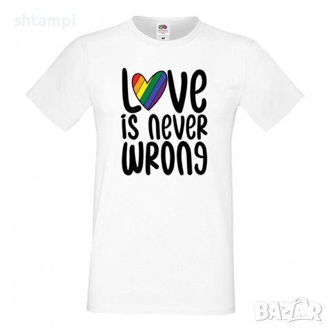 Мъжка тениска Love Is Never Wrong Прайд,Празник.Повод,Изненада, снимка 7 - Тениски - 37103207