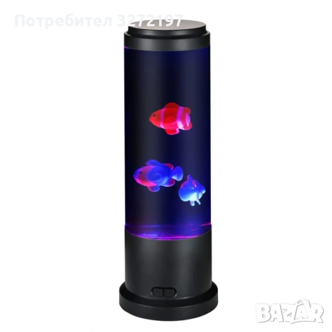EDIER LED нощна лампа - аквариум с движещи се рибки, снимка 4 - Декорация за дома - 54092213