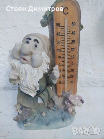 Прекрасно джудже и термометър,перфектна изработка,вис. 25см, снимка 3 - Антикварни и старинни предмети - 52078325