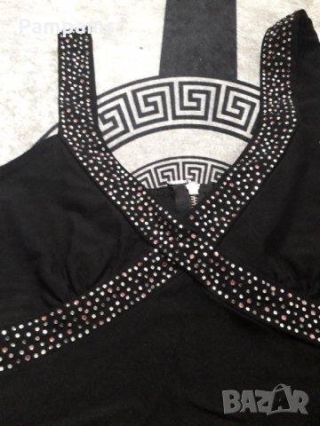 Официална черна рокля с камъчета, снимка 3 - Рокли - 33929110