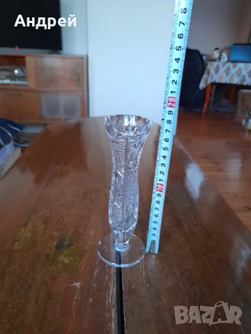 Стара стъклена ваза #15, снимка 3 - Вази - 49479616