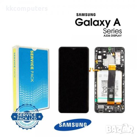 LCD Дисплей за Samsung SM-A336 / A33 / 5G 2022 / GH82-28143B / GH82-28144B / Тъч скрийн + Рамка / Бя