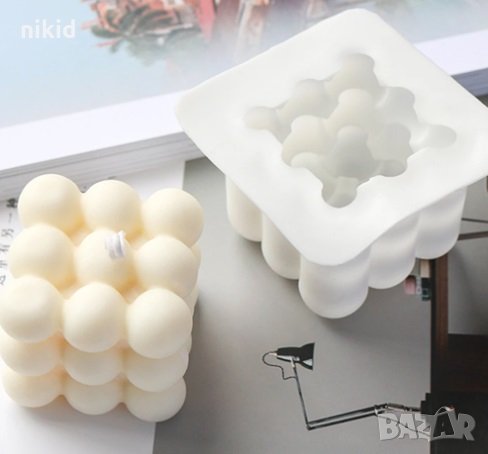 3D Кубче 9 топчета buble силиконов молд форма фондан гипс свещ шоколад , снимка 2 - Форми - 31229627