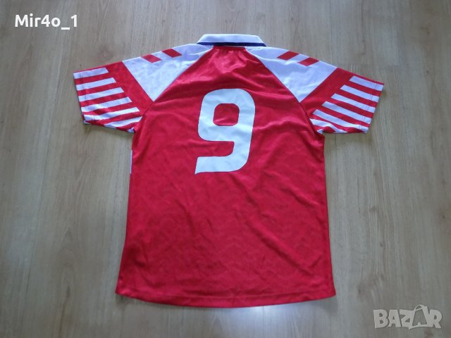 футболна тениска denmark hummel vintage екип оригинална спорт мъжка M, снимка 2 - Спортни дрехи, екипи - 42249637
