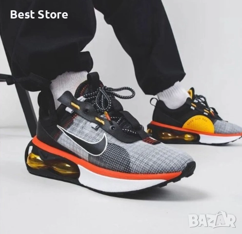 Nike Air Max 2021 - Цвят Сиво, Червено и Жълто Мъжки Маратонки 40-45 Номер 