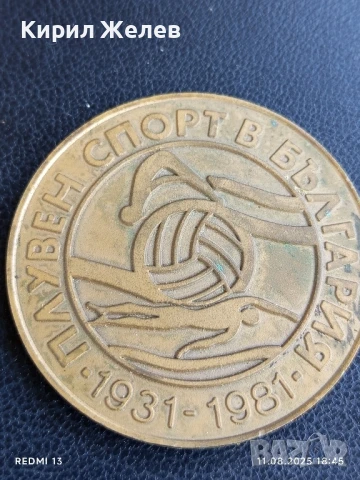 Плакет 1981г. СПОРТ в БЪЛГАРИЯ ПЛЕВЕН 22171, снимка 2 - Антикварни и старинни предмети - 51331600