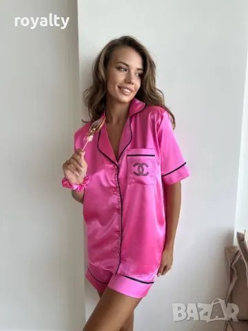 Chanel розова сатенена пижама , снимка 2 - Пижами - 50215667
