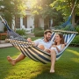 Хамак XXL с възглавница и чанта — максимален комфорт до 250 кг за релакс навън, снимка 9