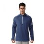 adidas Golf Balance 3-Stripes Quarter- Zip - страхотна мъжка блуза КАТО НОВА УГОЛЕМЕНА, снимка 1 - Спортни дрехи, екипи - 40594647