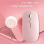 Bluetooth розова мишка, aкумулаторна безжична мишка, 1600 dPi, компактен дизайн, снимка 5