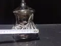 Стъклена бонбониера купа с капак захарница бонбониера и др, снимка 4