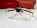 Cartier 2023 прозрачни мъжки слънчеви очила с кожа и дървени дръжки, снимка 6