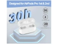 Калъф за безжично зареждане, съвместим с AirPods Pro 1 и Pro 2, бутон за синхронизиране, снимка 5