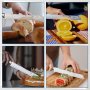 Нов остър нож за хляб сладкиши от неръждаема стомана дървена дръжка, снимка 5