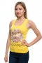 Нов дамски жълт потник с трансферен печат Мидички, Морски, Х-гръб, прав гръб, снимка 7
