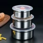 Комплект от три броя кутии за съхранение от неръждаема стомана с пластмасови капаци, снимка 12