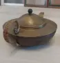 Старинен  чайник с поставка и спиртник месинг за ценители , снимка 5