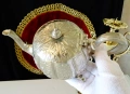 Посребрен меден чайник,кана,ковани орнаменти Шефилд,печат. , снимка 10