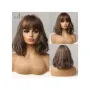 EASIHAIR SS157-2. Синтетични перуки със средна дължина, златисто русо омбре с бретон, снимка 1