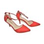 Дамски елегантни обувки в червено с каишка 961-2