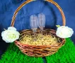 Гравирани комплекти стъклени чаши с декорирана кошница, снимка 6