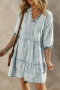 Дамска разкроена дънкова рокля в синьо, 100% памук, снимка 1 - Рокли - 44597604