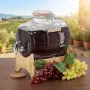 Стъклен диспенсър за напитки 8L, с кран и бамбукова поставка, снимка 2