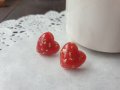 Червени обеци със златно Обеци Сърца Бижута от Смола Червени Обици Бижута Ръчна Изработка , снимка 6