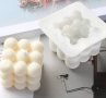 3D Кубче 9 топчета buble силиконов молд форма фондан гипс свещ шоколад , снимка 2