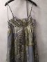 Бутикова Рокля от Естествена коприна, нова, сиво и златно, размер L, снимка 5