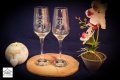 Лазерно гравирана стъклена чаша за шампанско, снимка 1 - Подаръци за сватба - 32088271