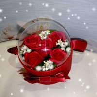 Луксозна подаръчна кутия с вечни ароматни сапунени рози роза кошница букет , снимка 2 - Романтични подаръци - 37873675