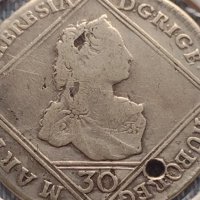 Сребърна монета 30 кройцера 1764г. Мария Терезия Бохемия Прага 12214, снимка 3 - Нумизматика и бонистика - 42846959