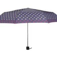 Лилаво бежов чадър на шарени точки сгъваем 24 см, снимка 2 - Други - 42875514