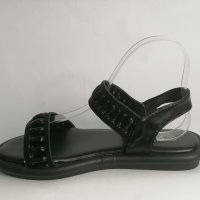Дамски сандали черни, ластик, снимка 3 - Сандали - 37967408