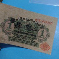 Рядка банкнота една марка 1914 година Германия с червен печат за колекция - 18857, снимка 4 - Нумизматика и бонистика - 31186574
