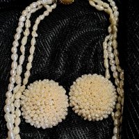 Страхотен ретро комплект естествени перли , снимка 3 - Антикварни и старинни предмети - 39359797