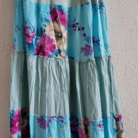 Красива дълга пола в тюркюазен цвят, снимка 3 - Поли - 37741163