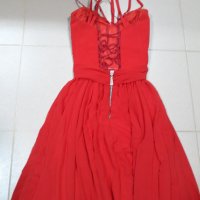 Елегантна дълга червена рокля Megz, снимка 1 - Рокли - 31356642