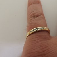 Златен пръстен с диаманти 9 карата , снимка 9 - Пръстени - 30077798